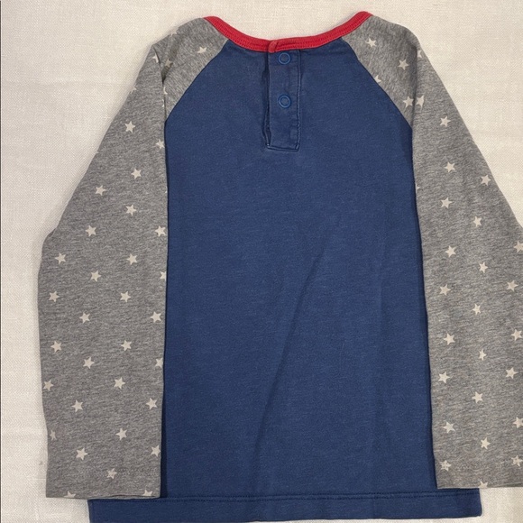Baby Boden Blue and Gray Star Rocket Long Sleeve Tee - Picture 4 of 4